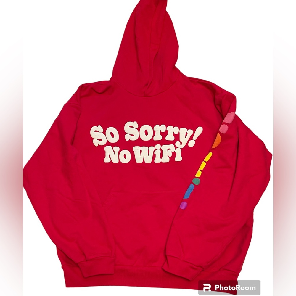 MADHAPPY “SO SORRY NO WI-FI” IN A SIZE L -Red New